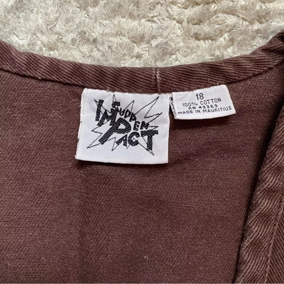 Vintage Sudden Impact Women's 18 Utility Vest Distressed Canvas Brown Carpenter - Picture 8 of 8